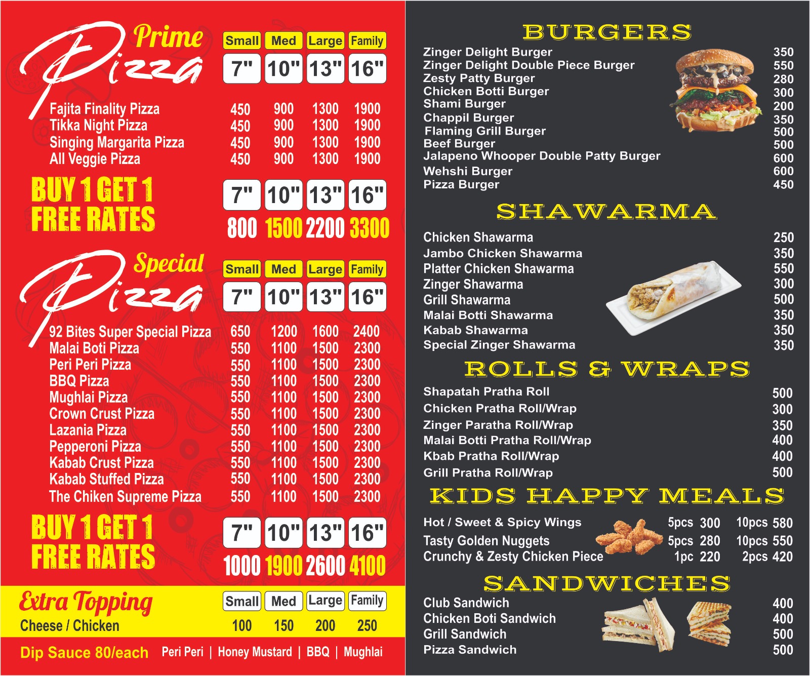 92 Bites Menu 2